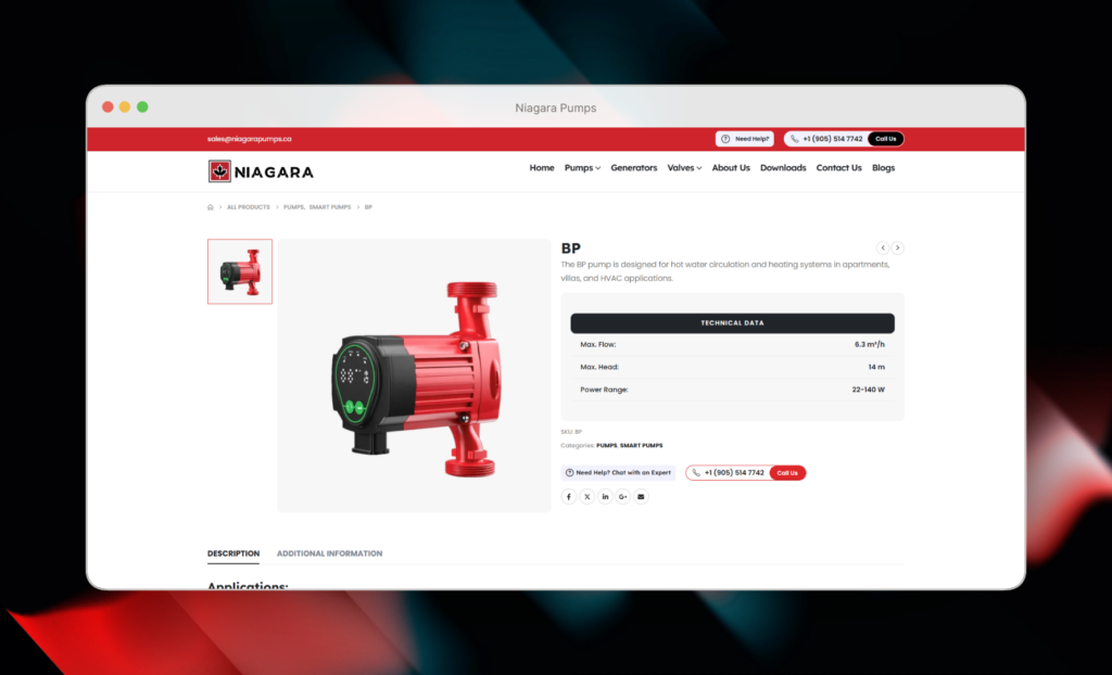 single product page